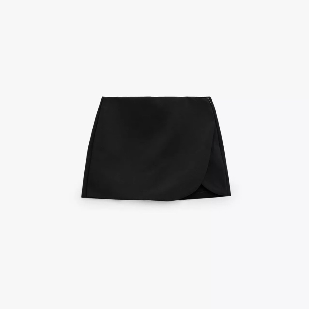 Zara Black Wrap Mini Skort XS